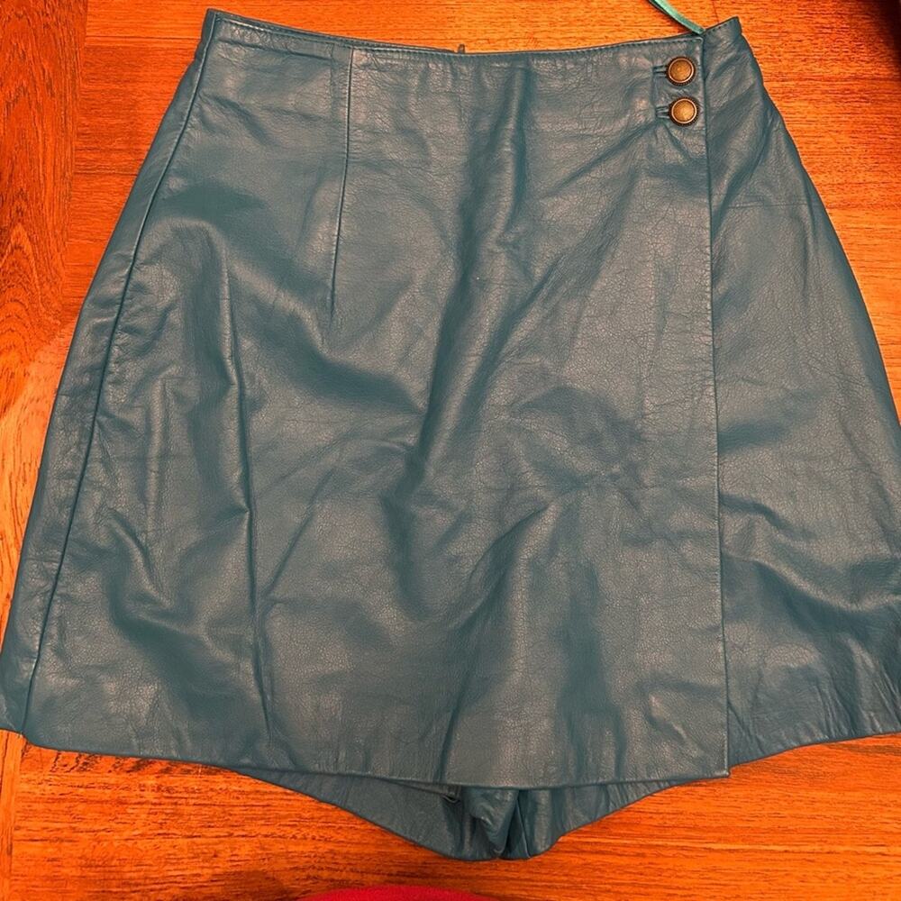 Wilsons Leather Teal Mini Skirt Skort